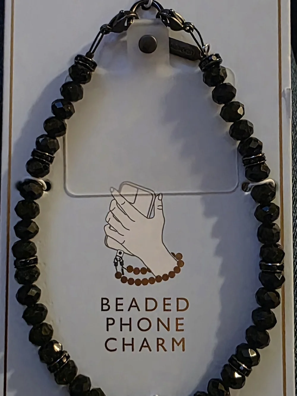 Black Beaded Badge Lanyard with Lobster Clasps